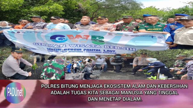 Gerakan Wisata Bersih Pantai dan Penanaman Pohon Mangrove Dilokasi Taman Wisata Alam Coral Batuangus Kasawari.