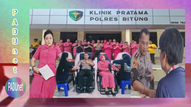 HUT Humas Polri ke-75, Kapolres Bitung dan Ketua Bhayangkari Hadiri Aksi Donor Darah untuk Kemanusiaan